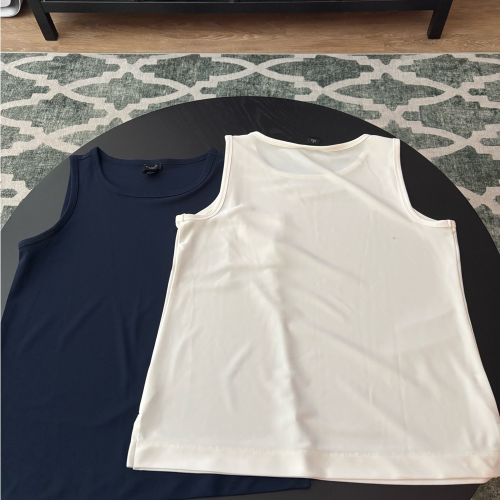 Ann Taylor Navy and Cream Tank Tops